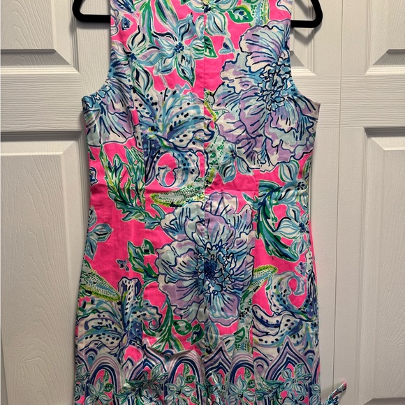 Lilly Pulitzer Mila Stretch Shift Dress in “Pink Tropics in the Groove” - Picture 7 of 10